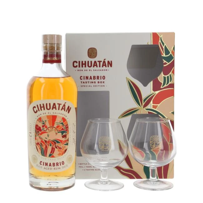 Cihuatán Rum Cinabrio Mit Zwei Gläsern 12 Jahre 3 Cihuatán Rum Cinabrio Mit Zwei Gläsern 12 Jahre