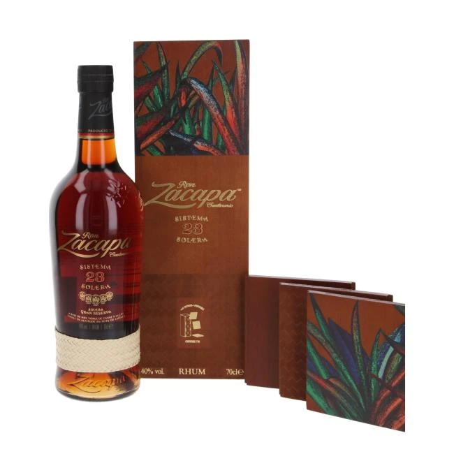Ron Zacapa 23 Solera Rum - Holzbox Mit 3 Untersetzern 3 Ron Zacapa 23 Solera Rum - Holzbox Mit 3 Untersetzern
